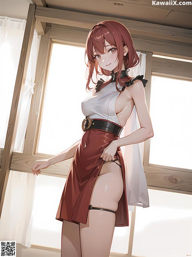 Hentai - 华彩繁花 Set 2 20230602 Part 33 No.08b0e5 A woman in a red and white dress standing in front of a window.